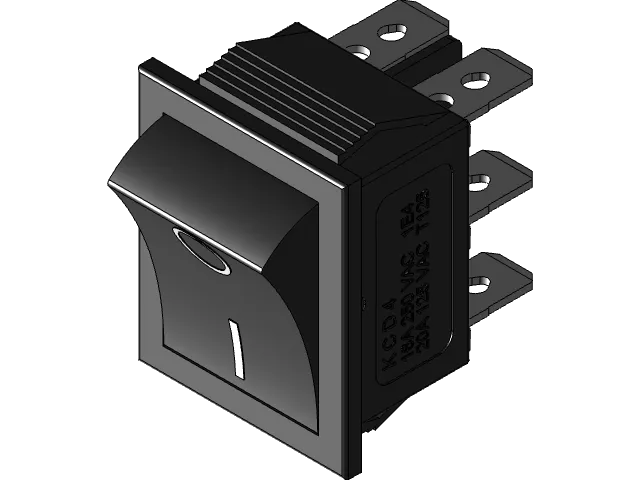 KCD4 rocker switch 30x25mm panel opening 28x22 — Image 3 of 6