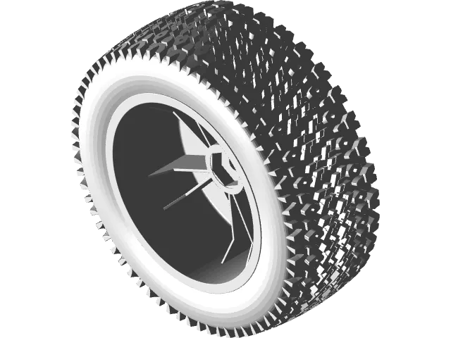 RC Short Course Tire + Rim (1:10 Scale, Off-road, 12mm Hex) — Фото 5 из 5