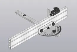 T-track. Woodworking. Angle ruler, guide for the miter machine, aluminum 800 mm. A protractor for a guide rail with an adjustable tilt angle.