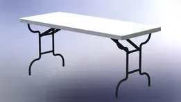 White Plastic Molded Top Folding Table