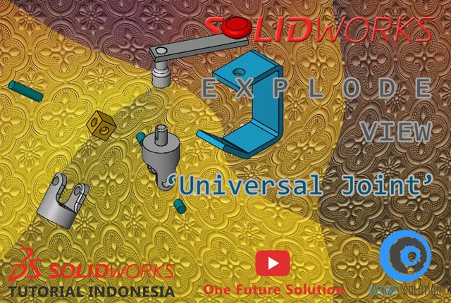 SolidWorks Tutorial Indonesia #059 - Exploded View 'Universal Joint' (Preview) — Фото 2 из 4