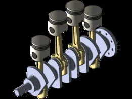 4-Cylinder Inline Engine Crankshaft and Piston Assembly