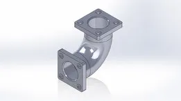 Flanged 90-Degree Pipe Elbow By SOLIDWORKS