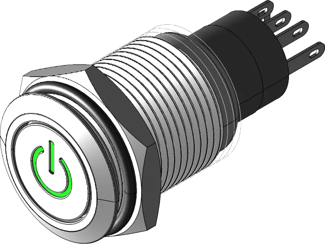 Metal LED Illuminated Latching 16mm Power Push Button ON-OFF Switch 12V — Фото 2 из 9