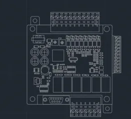 2D CAD Model PLC Mitsubishi FX3U-14MR
