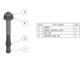 Anchor Bolt M8x80