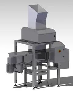 GRAVITY FEED METAL DETECTOR WITH SCREW CONVEYOR TYPE REJECT MECHANISM