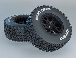 RC Short Course Tire + Rim (1:10 Scale, Off-road, 12mm Hex)