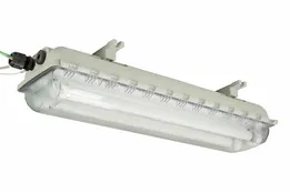 36W Flameproof Fluorescent Emergency Linear Fixture - 220V, 50Hz - (2) 2' T8 Lamps - Surface Mount - ATEX/IECEx