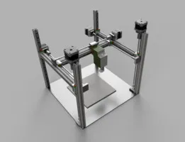 model of 3d printer with fixed print bed