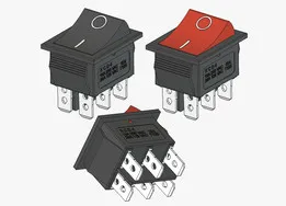 KCD4 rocker switch 30x25mm panel opening 28x22