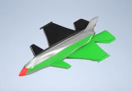 fighter aircraft model, with aerodynamic simulation