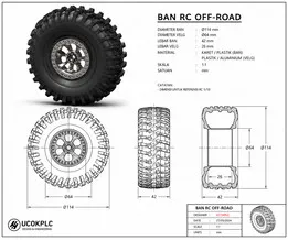 1/10 RC Off-Road Beadlock Wheel & Tire 114mm