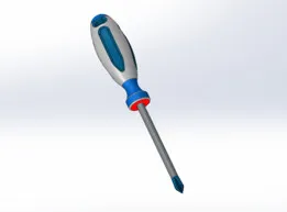Made in SolidWorks 2022. This detailed 3D model of a screwdriver is designed with precision in SolidWorks, capturing the essential tool's functionality and form. Featuring a comfortable handle and a perfectly crafted shaft, this screwdriver model is
