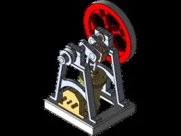 DOUBLE ACTING OSCILLATING STEAM ENGINE Full Assembly