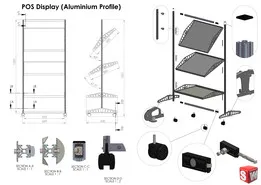 Aluminium Profile POP Display (Stand) for Newspapers