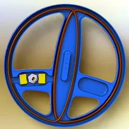 Test coil for metal detector.