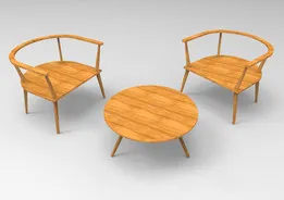 wooden chair and coffee table
