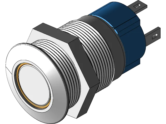 12mm flat Round head Waterproof Momentary Latching Metal Push Button Switch LED Light Car Horn Auto switches Power Self-Recovery — Фото 2 из 2