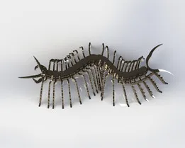 Centipede, millipede, sheet metal puzzle, metalcraftdesign, 3d model, puzzle, insect