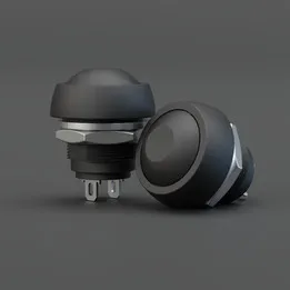PBS-33B Push Button Switch (Momentary, OFF-ON, Black)