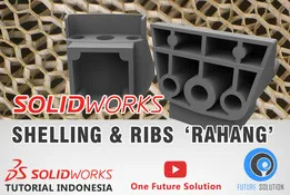 SolidWorks Tutorial Indonesia #035 (Eng Sub) - Shelling & Ribs 'Rahang'