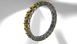 Palladium wind rose eternity ring and yellow andradite
