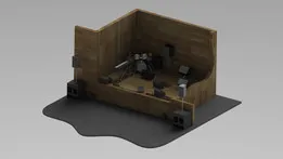 A collection of PA (Public Address) equipment for placement use only (scene raider/stage plot)