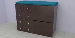 Cómoda de 6 Cajones, 2 Puertas y Colchoneta