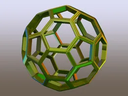 Wireframe Shape Truncated Icosahedron 3D print model