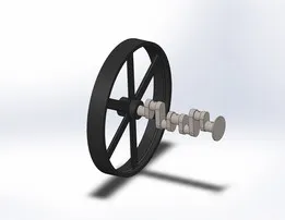 Crank shaft and flywheel