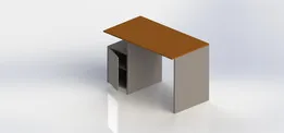 Compact Wooden Work Table with Built-in Storage Cabinet