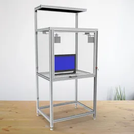 aluminium 40x40 table , rotary and sliding door for computer table