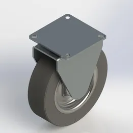 Caster Wheel 5" Rubber with 4-hole Swivel Plate Mount