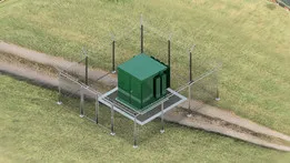 1 MVA Pad-Mounted power transformer with Chain Link Fence