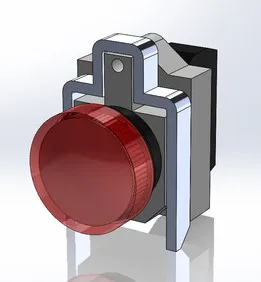 Panel mount indicator lamp - red