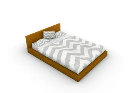 Wooden low profile queen bed