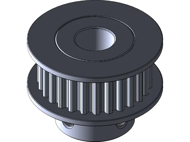 GT2 Timing Pulley, Extended Hub, 28 Teeth, 6 mm Belt Width, 6 mm Bore — Фото 8 из 8