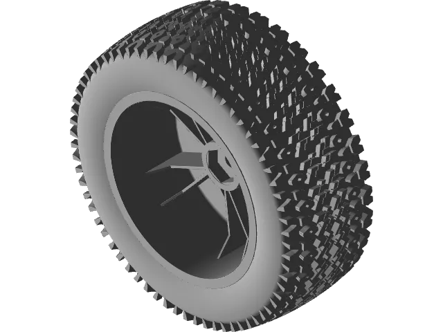 RC Short Course Tire + Rim (1:10 Scale, Off-road, 12mm Hex) — Фото 4 из 5