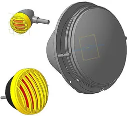 Front headlight from Vaz Niva, for motorcycle rear stop signal, turn signal