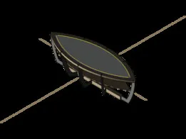 Boat-shaped coffee table