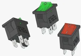 KCD1-104 Illuminated rocker switch 15x21 mm panel opening 12,5x19 mm