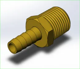 1/2" MNPT Brass Hose Fitting 3/8" Barb