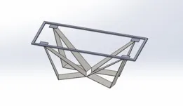 A metal stand for the table