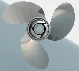 Outboard motor's weedless propeller (3 bladed). Originally for Quicksilver/Evinrude