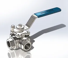 Ball valve 3-way, 3x G1/2" Stainless Steel