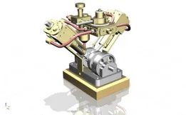 V-SHAPED DOUBLE ACTING STEAM ENGINE