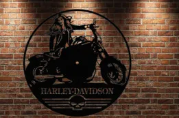 Laser-Cut Harley Davidson Clock