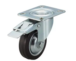 Casters - Medium Load - Wheel Material: Rubber - Swivel with Stopper
