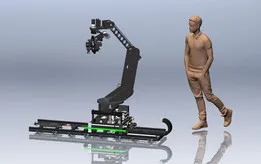 Camera Robot with 7 Axes. i.e. on Trolleys. controlled with a Card and sensational software